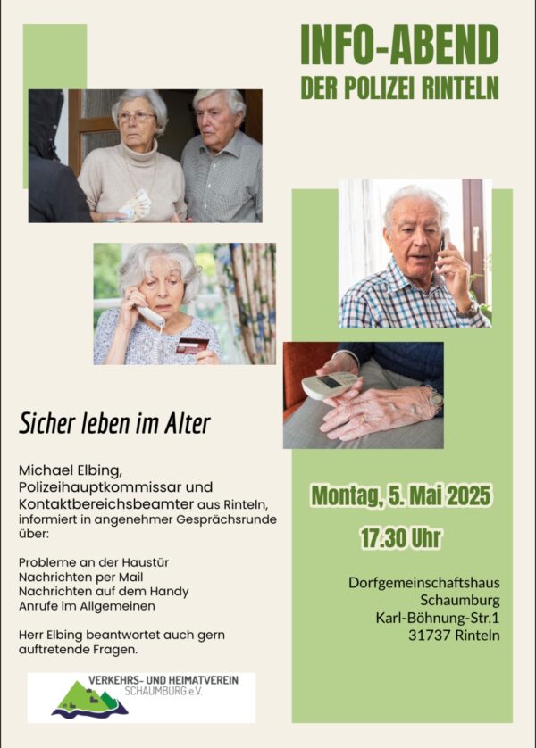 Mehr über den Artikel erfahren Info-Abend der Polizei Rinteln „Sicher leben im Alter“